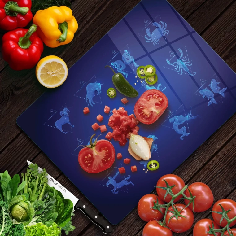 Tempered Glass Cutting Board - Horoscope