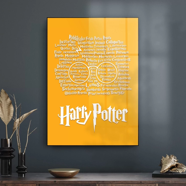 Vivantes Tempered Glass Wall Art - HP in Yellow