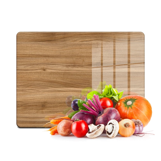 Tempered Glass Cutting Board - Oak