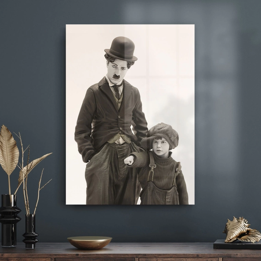 Vivantes Tempered Glass Wall Art - Charlie Chaplin