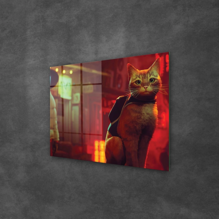 Vivantes Tempered Glass Wall Art - super cat