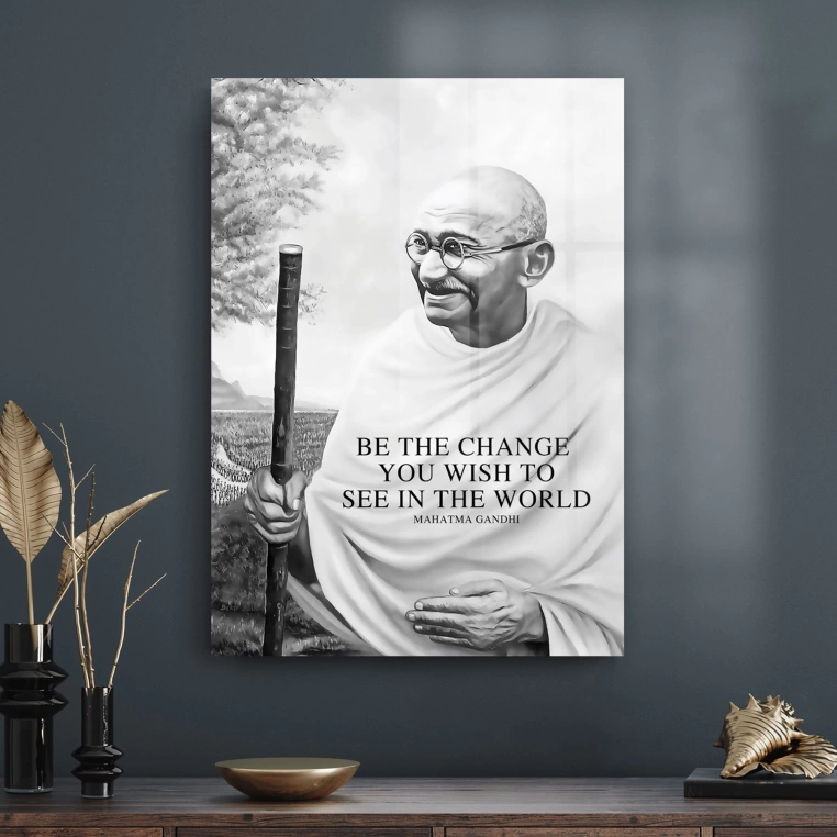 Vivantes Tempered Glass Wall Art - Mahatma Gandhi