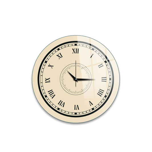 Vivantes Decorative Glass 12 inch Wall Clock Cream Retro