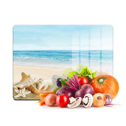 Tempered Glass Cutting Board - Calm Beach