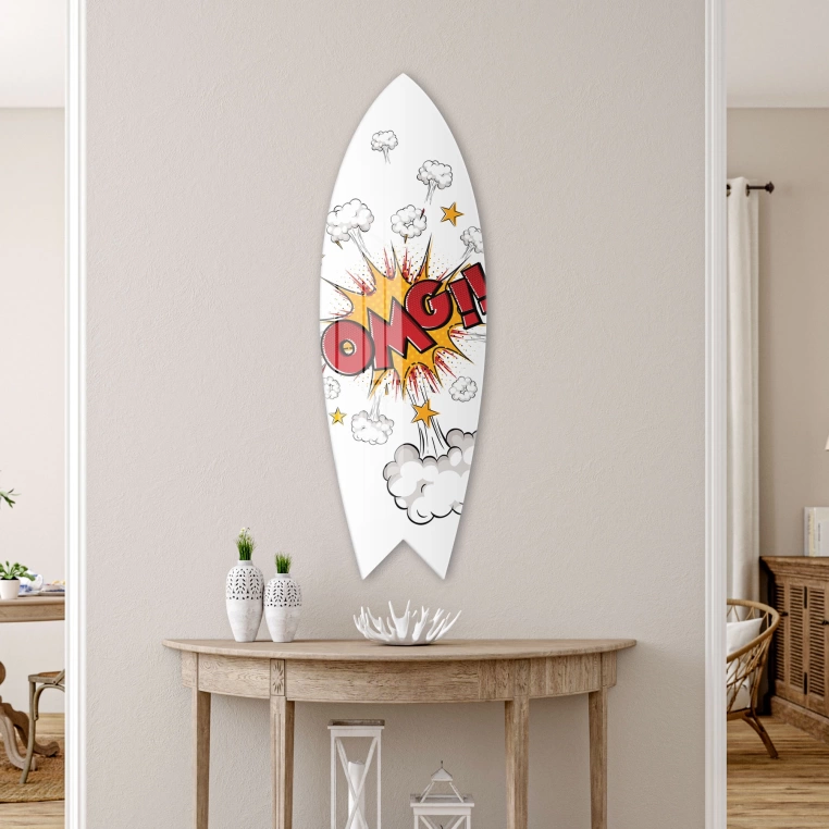 Vivantes Decorative Surfing Board in 4mm Tempered Glass-OMG!!