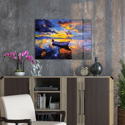 Vivantes Tempered Glass Wall Art - Dusk at the Beach