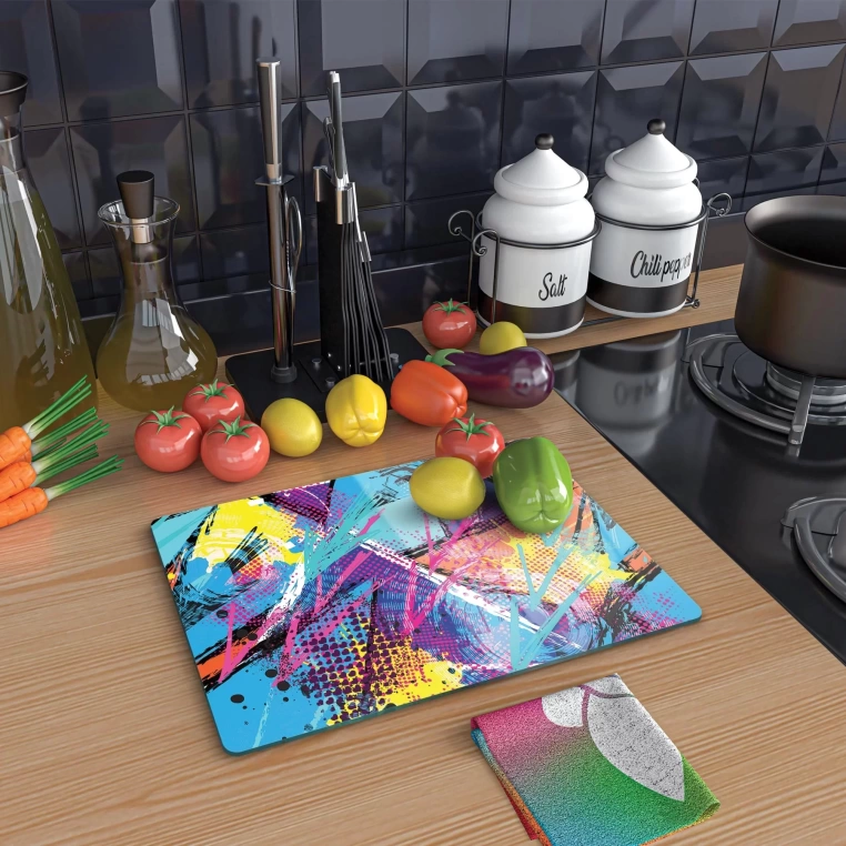 Tempered Glass Cutting Board - Mixed Color