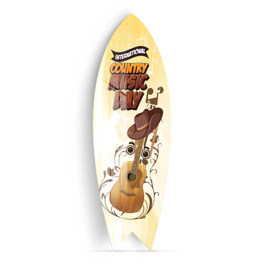 Vivantes Decorative Surfing Board in 4mm Tempered Glass-Country Music