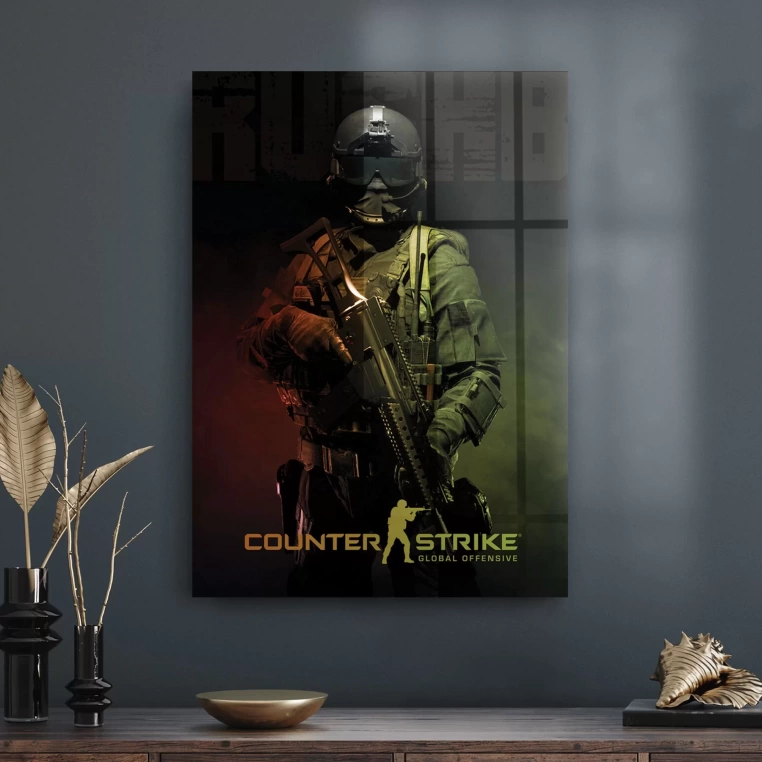 Vivantes Tempered Glass Wall Art - Counter Strike