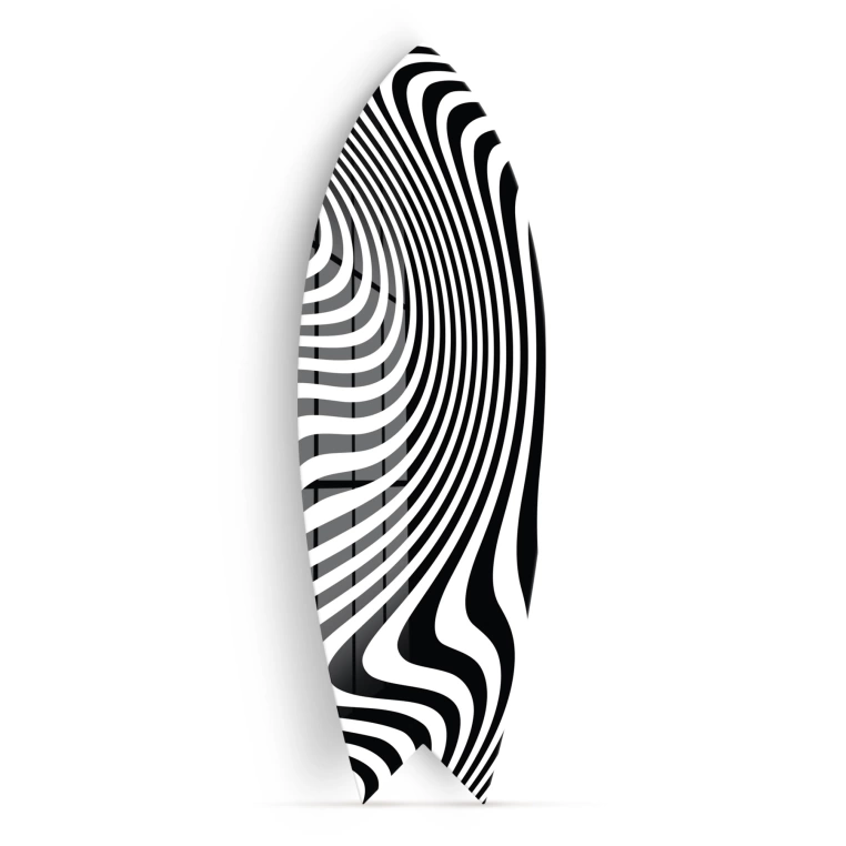 Vivantes Decorative Surfing Board in 4mm Tempered Glass-Zebra