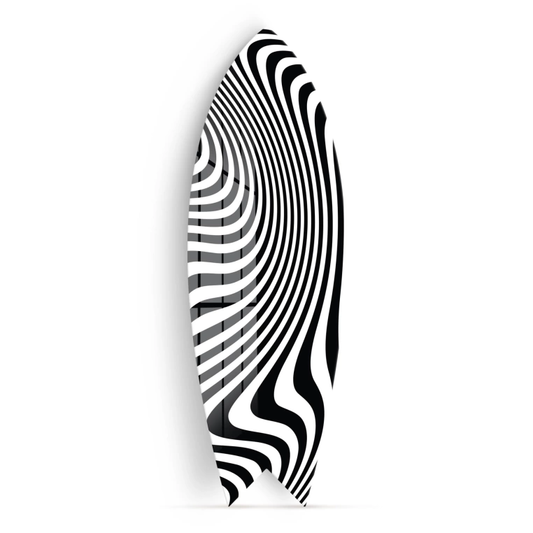 Vivantes Decorative Surfing Board in 4mm Tempered Glass-Zebra