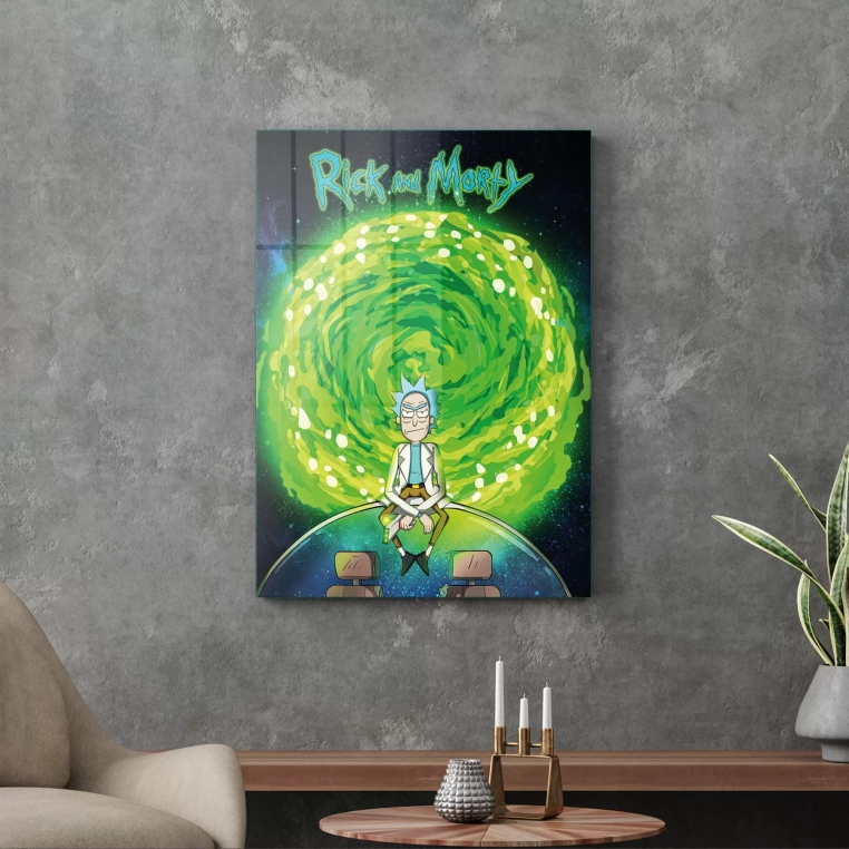 Vivantes Tempered Glass Wall Art - Rick and Morty G