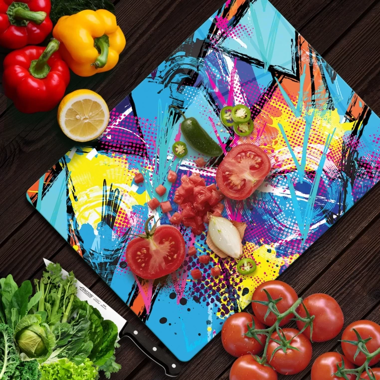 Tempered Glass Cutting Board - Mixed Color