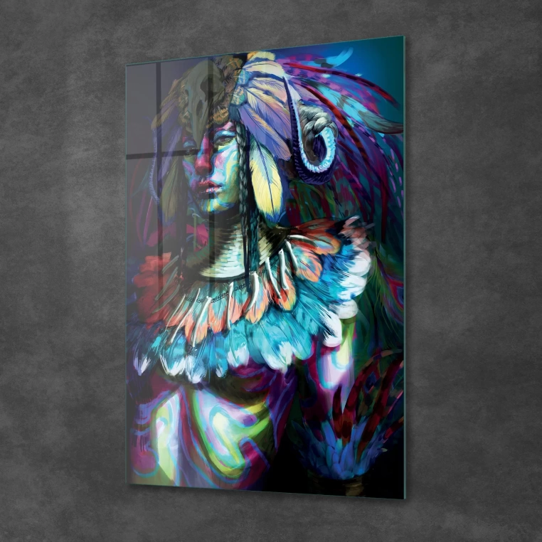 Vivantes Tempered Glass Wall Art - Aztec