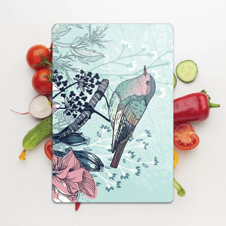 Tempered Glass Cutting Board - Little Green Birdie