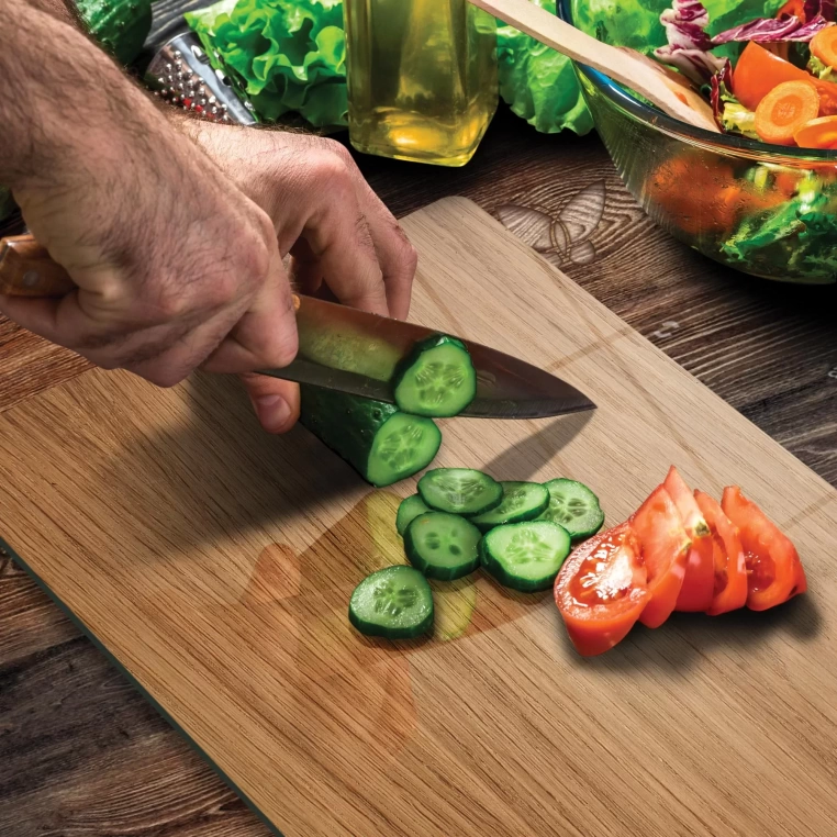 Tempered Glass Cutting Board - Walnut