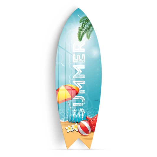 Vivantes Decorative Surfing Board in 4mm Tempered Glass-Summer