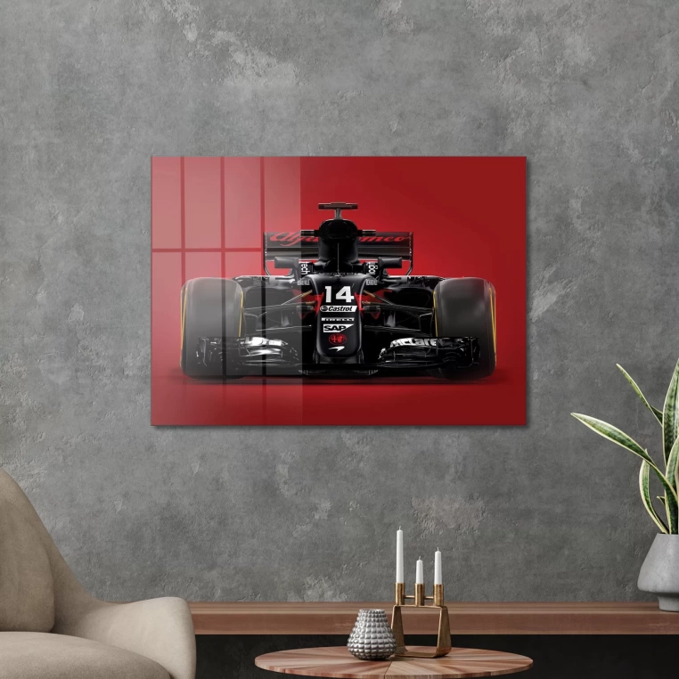 Vivantes Tempered Glass Wall Art - Formula on Red