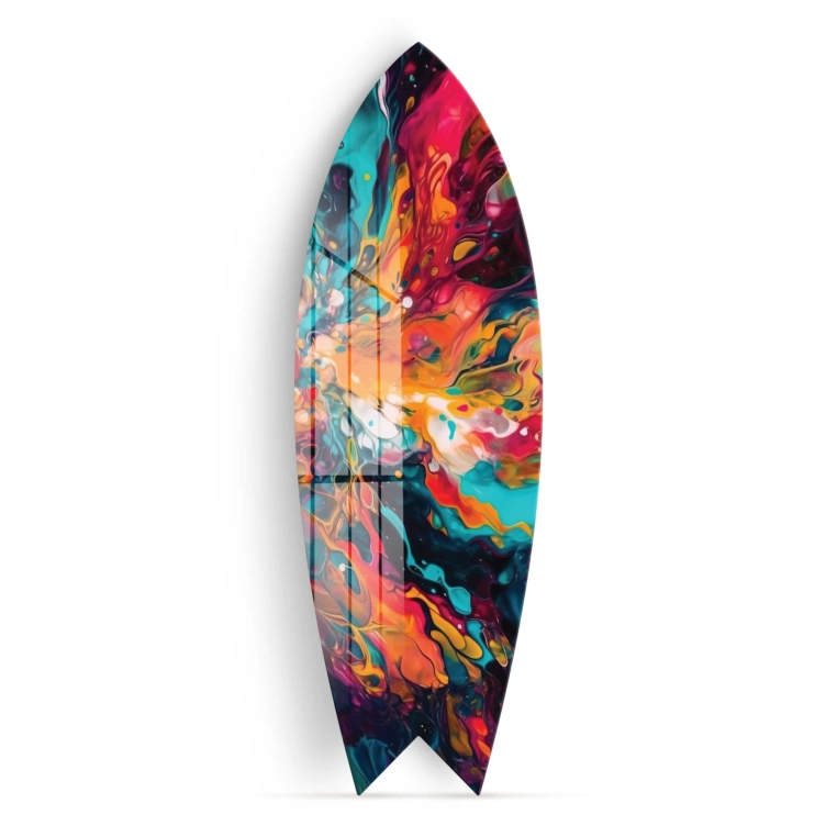 Vivantes Decorative Surfing Board in 4mm Tempered Glass-Splash Art