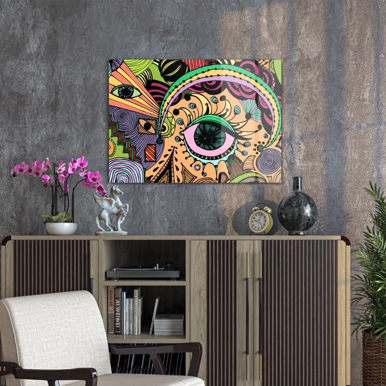 Vivantes Tempered Glass Wall Art - Big Woodo Eye