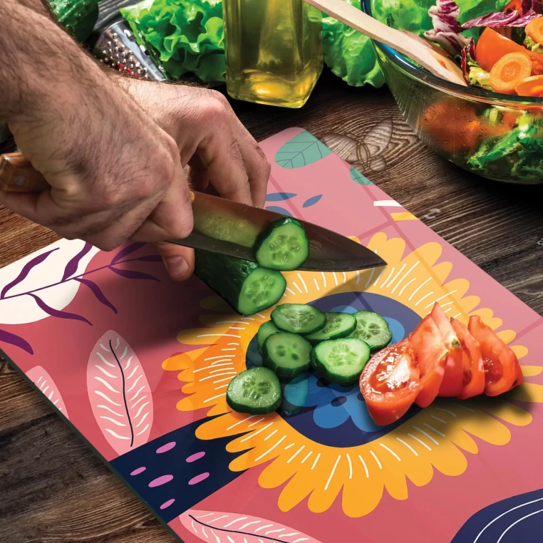 Tempered Glass Cutting Board - WildSunflower