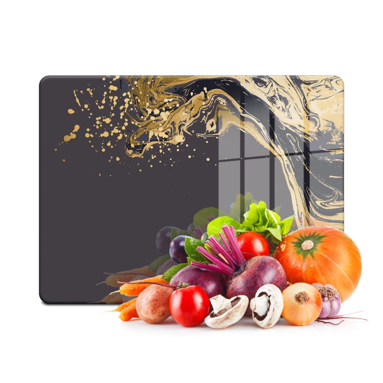 Tempered Glass Cutting Board - Golden Splash