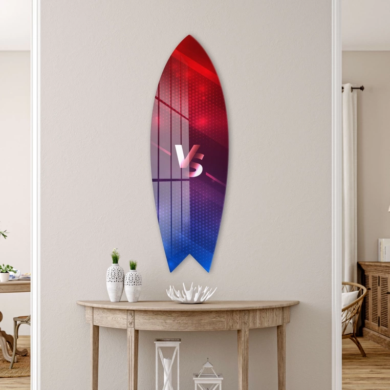 Vivantes Decorative Surfing Board in 4mm Tempered Glass-VS