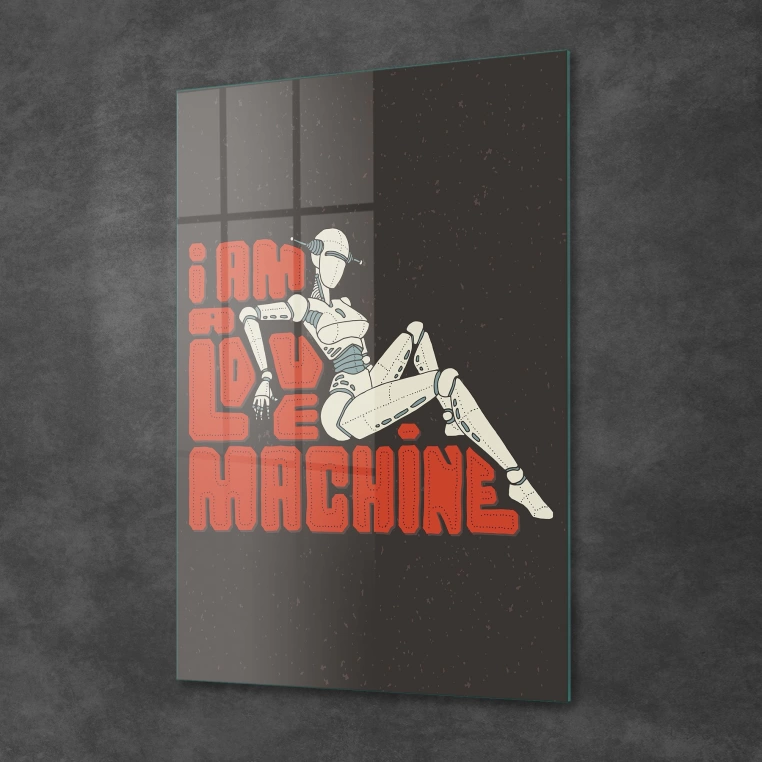 Vivantes Tempered Glass Wall Art - I am Love Machine