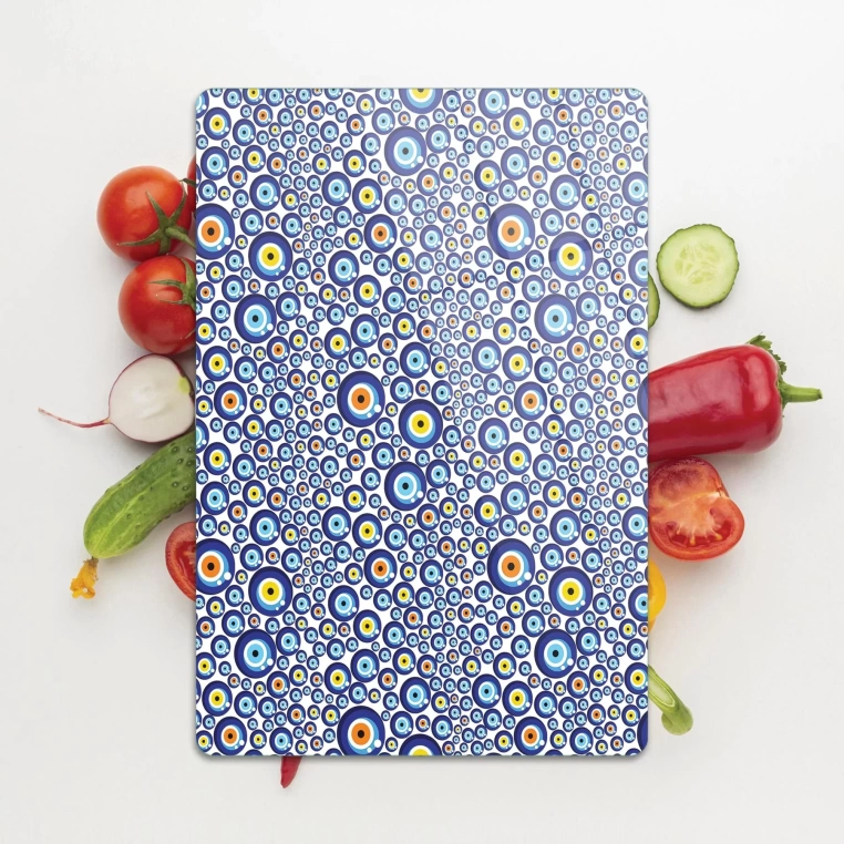 Tempered Glass Cutting Board - Colorful Evileyes