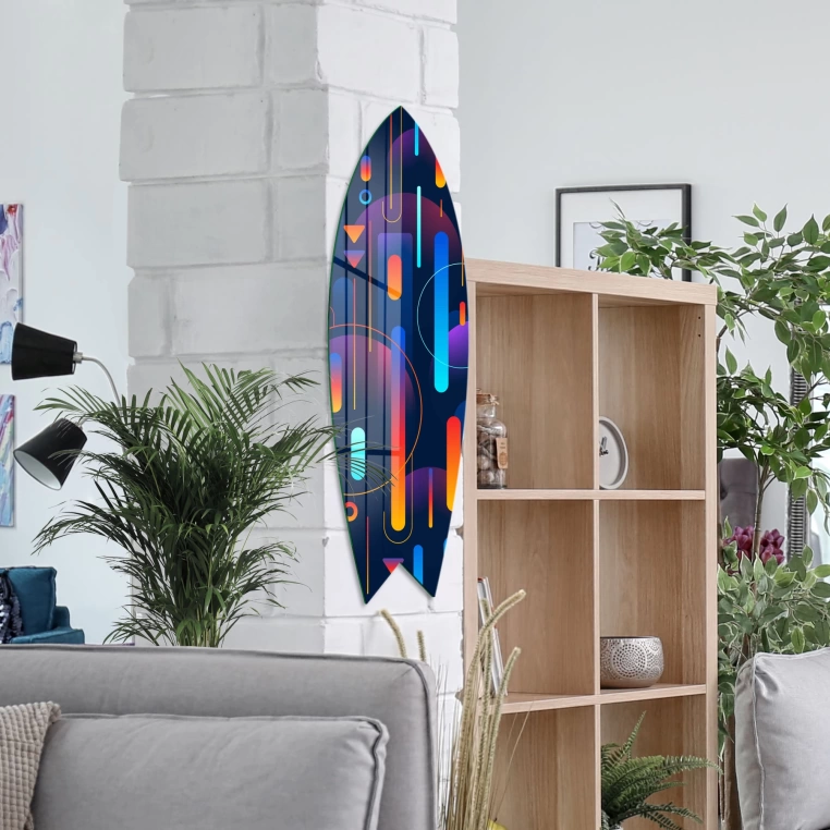 Vivantes Decorative Surfing Board in 4mm Tempered Glass-Blue Vision